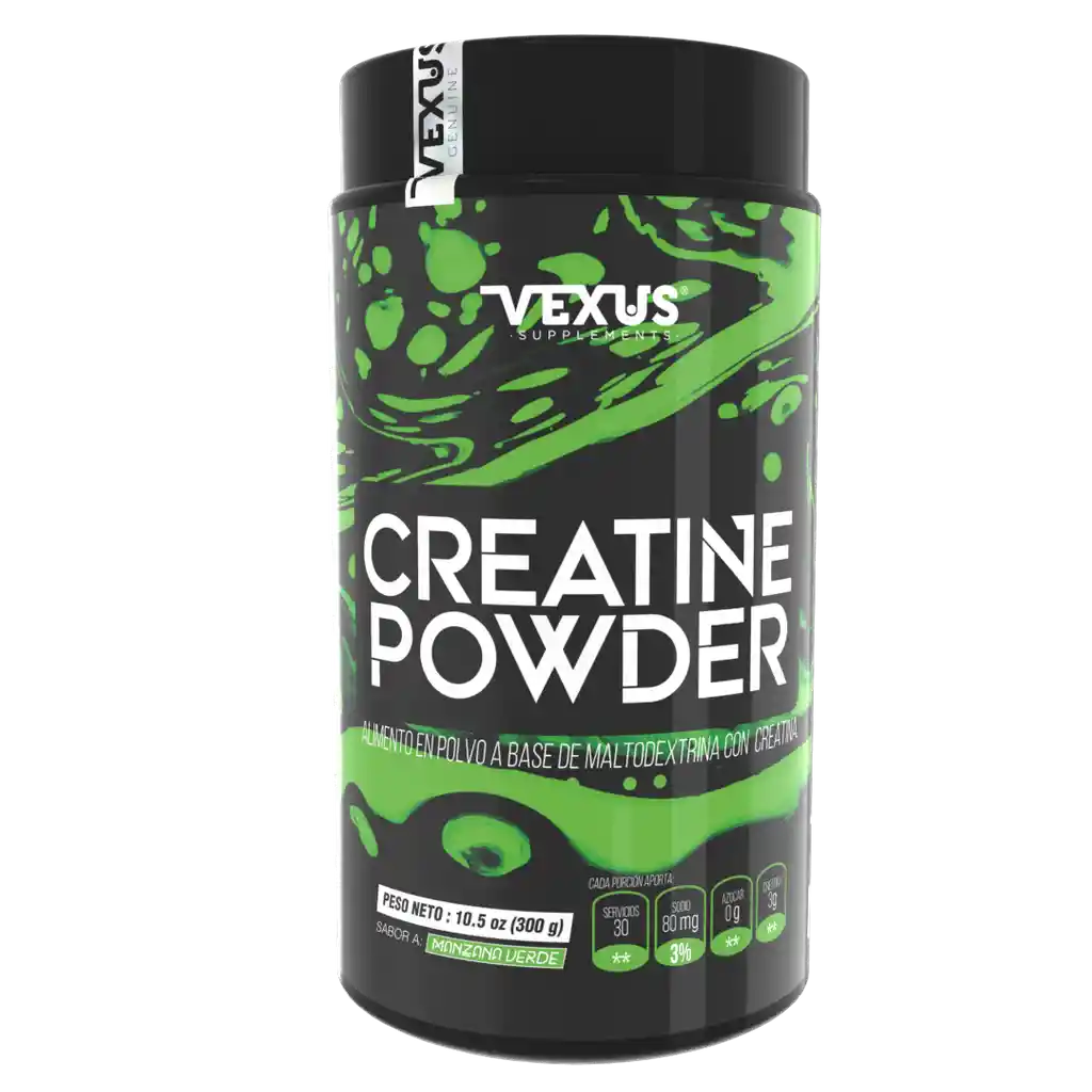 Creatine Powder 300 Gr Manzana Verde