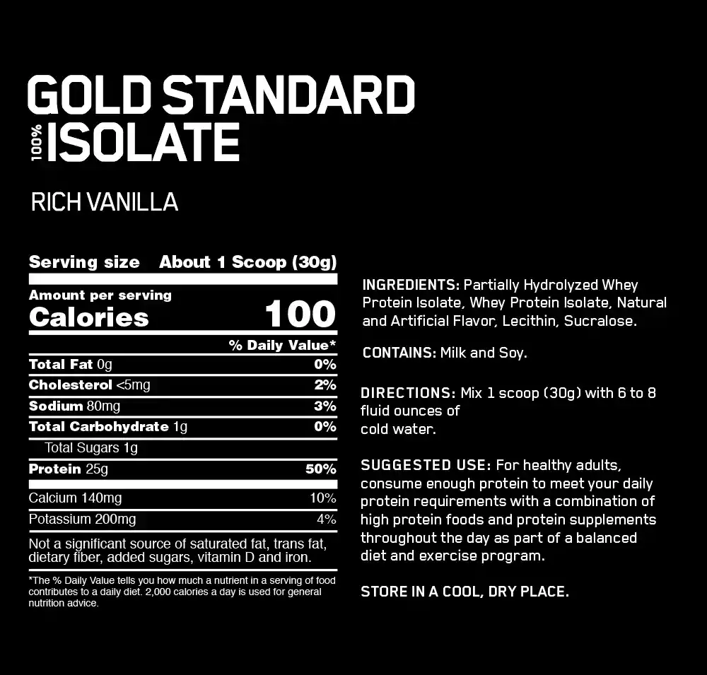 Gold Standard 100% Isolate 3 Lb Vanilla