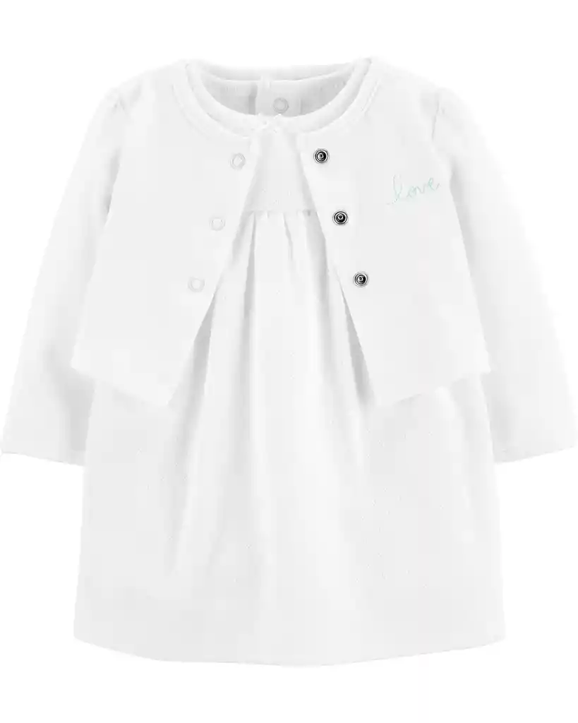 Ropa Carter Vestido 2 Pzs Blanco 0 Meses