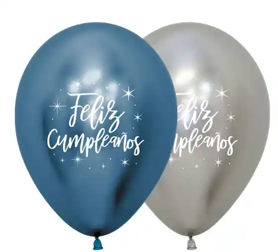 Globos Bombas R-12 Latex Sempertex 2 Caras Feliz Cumpleaños Radiante Reflex Surtido Niño X12 Unds