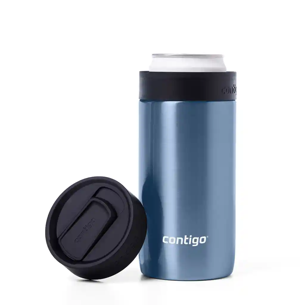 Vaso Termico Acero Agua Contigo Enfriador Latas River North 2 En 1 Azul 354ml