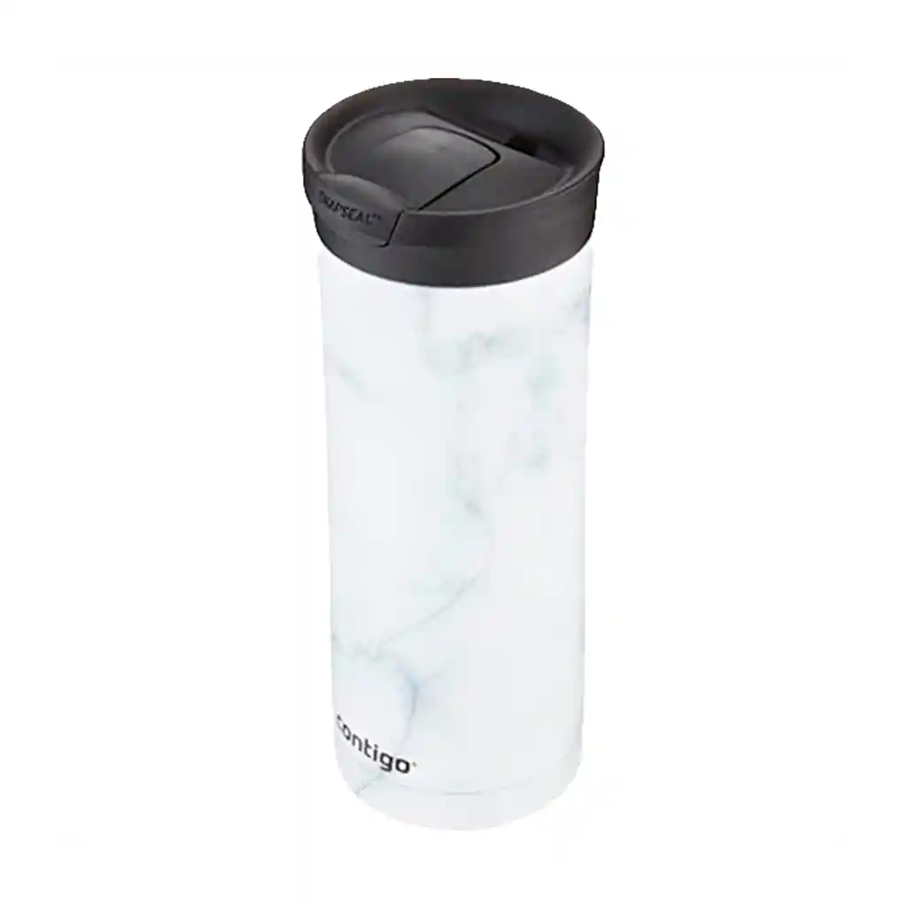 Vaso Térmico Metálico Agua Café Contigo Huron Couture Snapseal Acero 591ml Blanco