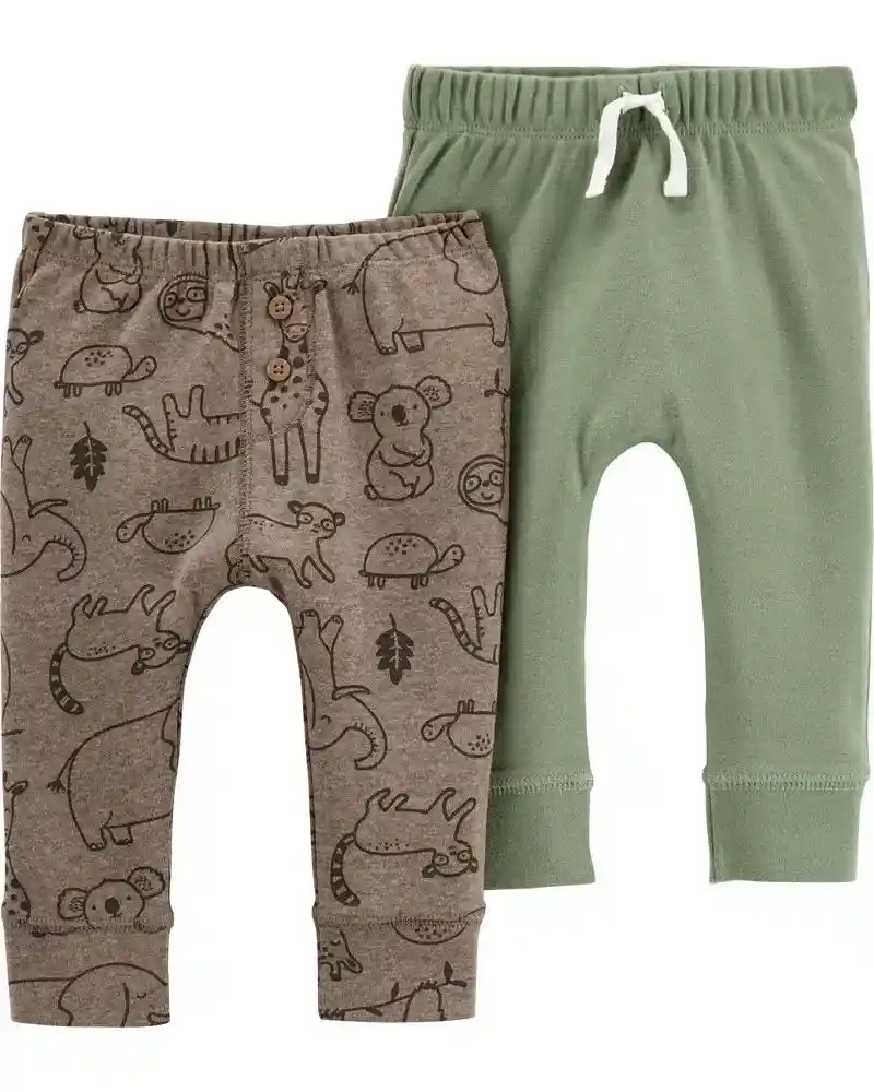 Ropa Carter Pantalon 2 Pzs Verde-cafe 3 Meses