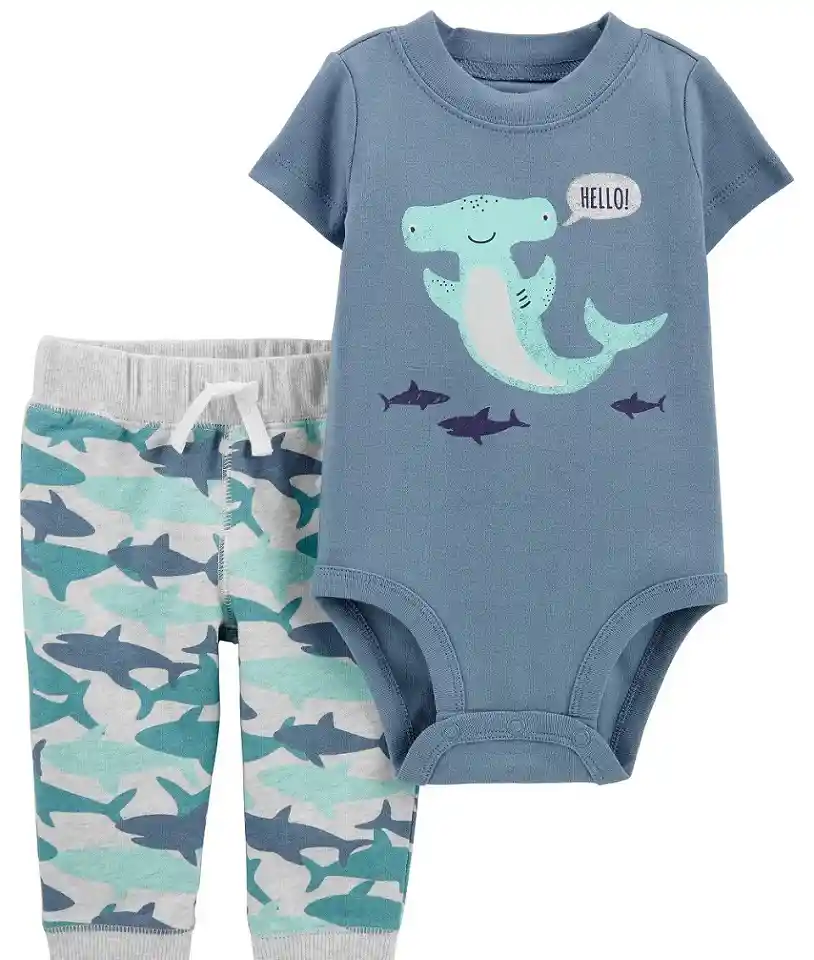 Ropa Carter Set 2 Pzs Tiburon 0 Meses