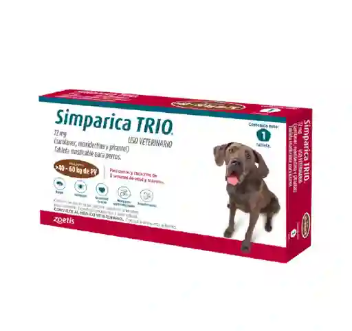 Simparica Trio Caja X 1 Tableta (40 A 60 Kg)