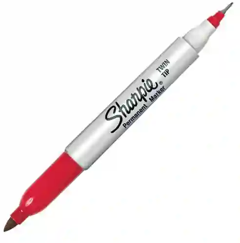 Marcador Sharpie Doble Punta Rojo (micropunta Y Punta Fina)