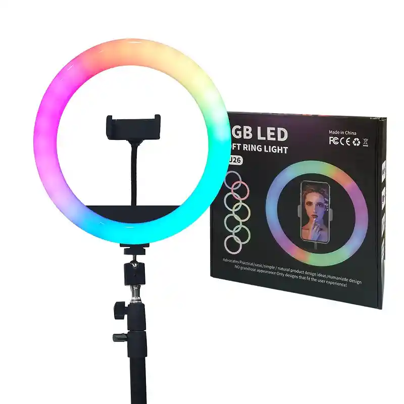 Aro De Luz 26cm Rgb + Tripode 2 Metros