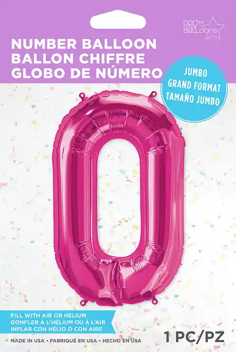 Globo Número Cero De 34 Cms - Magenta X 1und - Nsb-hcf