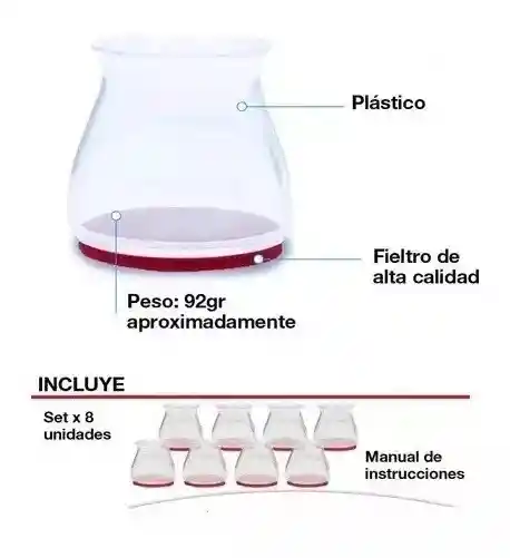 Protectores Patas De Sillas Y Muebles Protector Sliders X 8