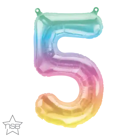 Globo Número Cinco 41cm- Multicolor X 1und - Nsb-hcf