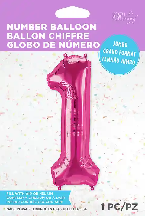 Globo Número Uno De 34 Cms - Magentax 1und - Nsb-hcf