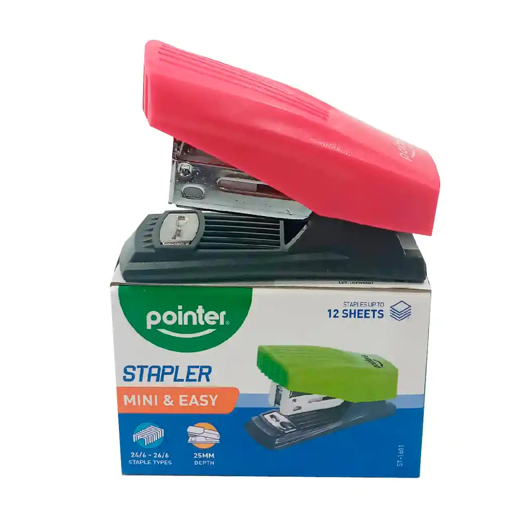 Cosedora, Grapadora Pointer Mini, Capacidad Para 12 Hojas