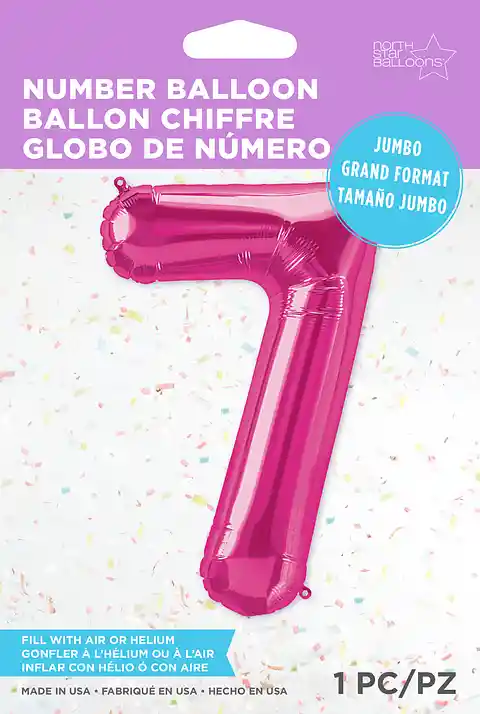 Globo Número Siete De 34 Cms - Magenta Nsb-hcf