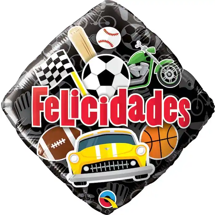 Globo Foil Felicidades (metalizado) 18 -46cmx 1 Qualatex-hcf