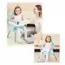 Silla Comedor Bebe 3 En 1 Doble Altura, Portátil Y Plegable Azul Ref. Bambino