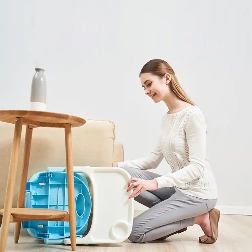 Silla Comedor Bebe 3 En 1 Doble Altura, Portátil Y Plegable Azul Ref. Bambino