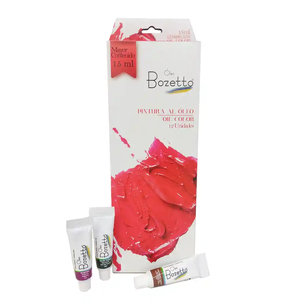 Pintura Al Óleo Bozetto, Tubo De 15 Ml Caja X 12 Colores