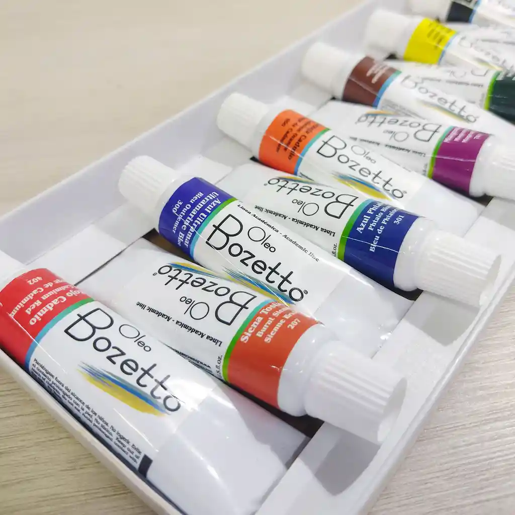 Pintura Al Óleo Bozetto, Tubo De 15 Ml Caja X 12 Colores