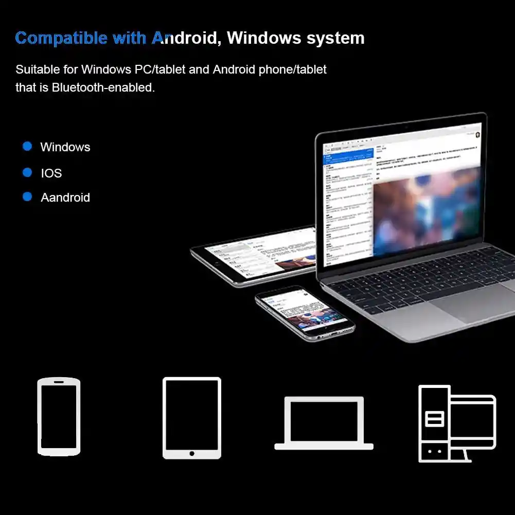 Teclado Bluetooth + Mouse Touchpad Para Pc Tablet Celular