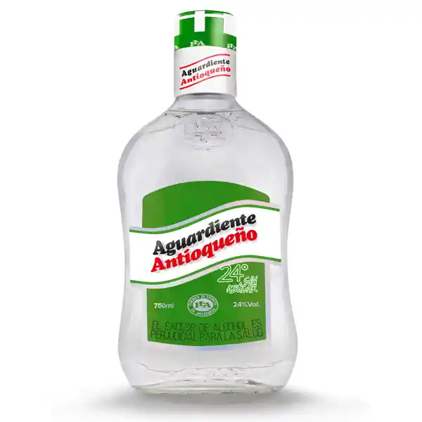 Aguardiente Antioqueño 24° Sin Azucar Botella 750ml