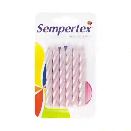 Vela Espiral Perla Rosada X 6 Unidades Sempertex