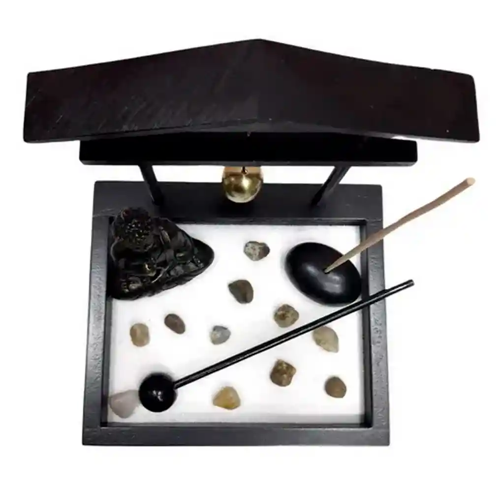 Jardín Zen Buda Sentado Casa Campana Arena Y Rocas Dayoshop