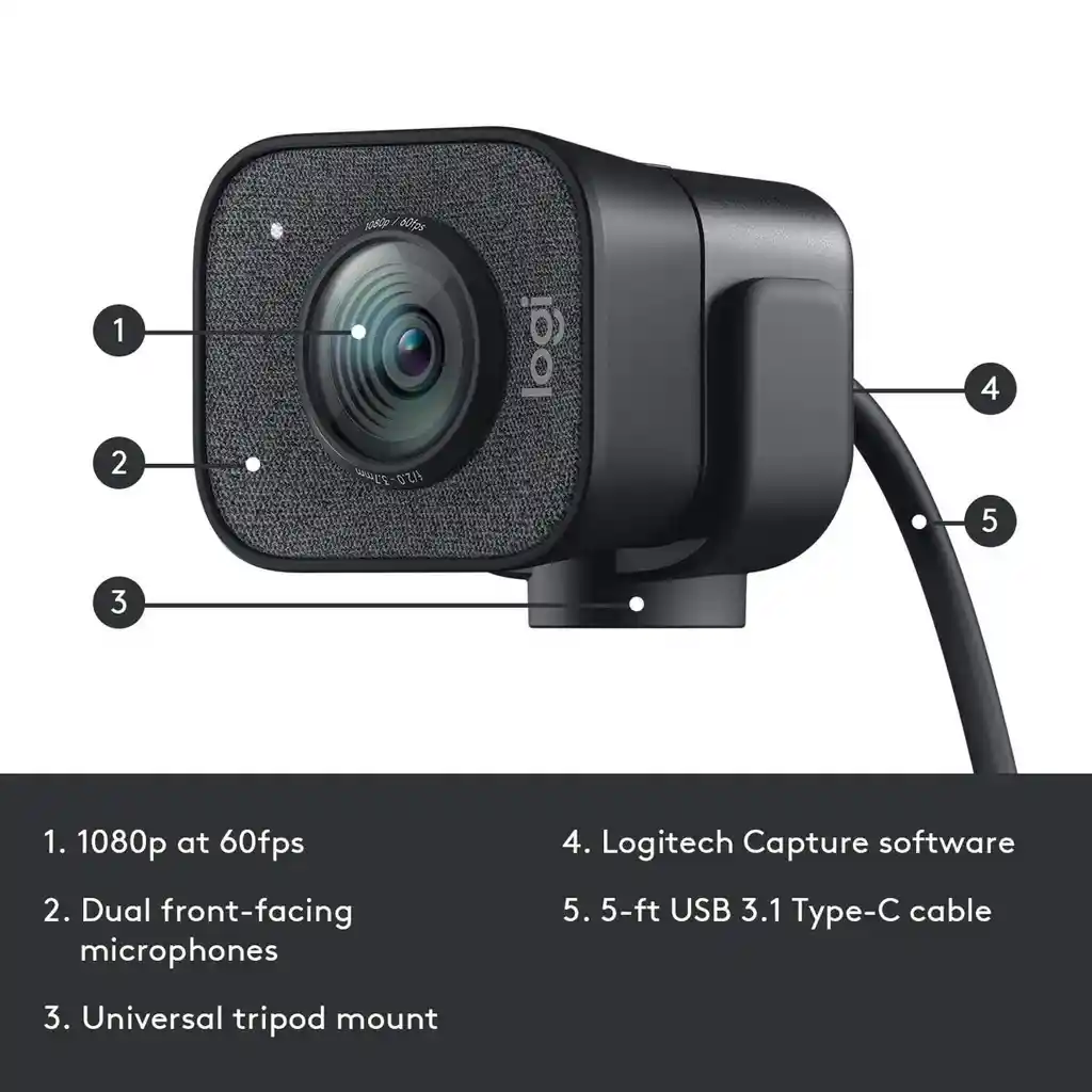 Webcam Streaming Full Hd 1080p 60fps Logitech Streamcam Plus