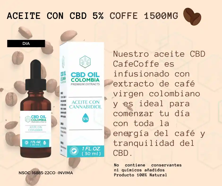 Aceite Cbd Gotas Cafe Cofee 15ml 750mg Cbd