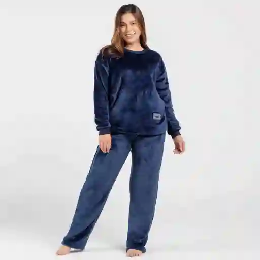 Conjunto Pijama Pantalón Largo Talla S Azul