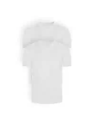 Camiseta Basica Rib Cuello V Manga Corta Pack (x2) (2682)unicolor Blanco-blanco M