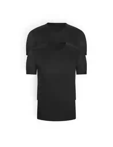 Camiseta Basica Algodón Cuello Redondo Manga Corta Pack (x2) (2520) Unicolor Negro-negro Xl