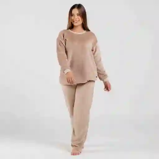 Conjunto Pijama Pantalon Largo Talla L Nude