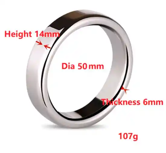 Anillo 50mm Para El Pene Cock Ring Acero Inoxidable Fuerte Erección Retrasa Eyaculación