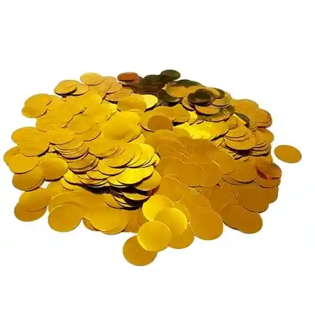 Confeti Metalizado Redondo Dorado