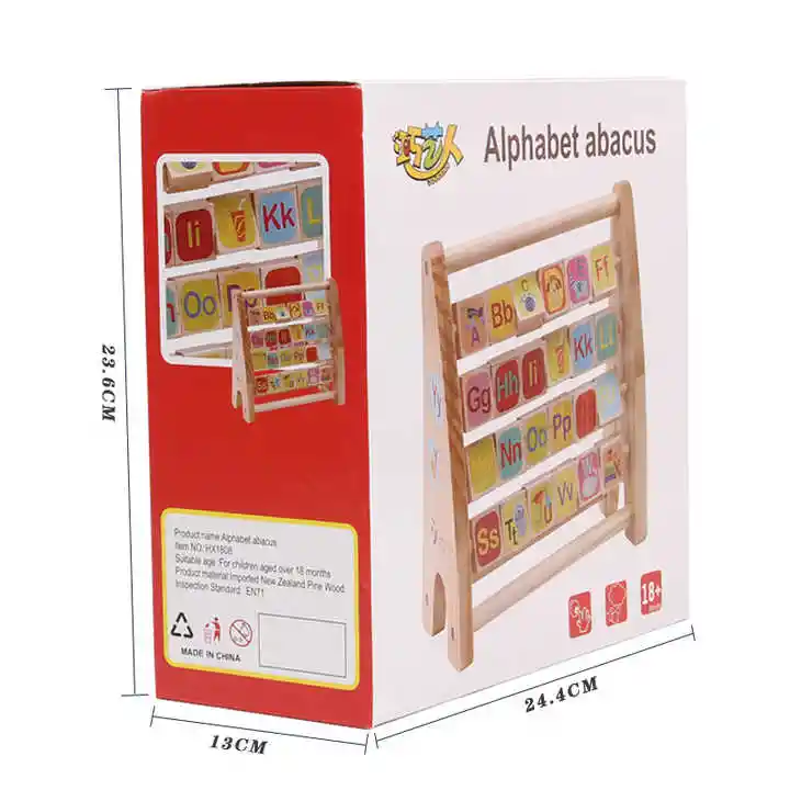 Abaco Del Alfabeto Con Animales Para Niños(a), Juguete Educativo De Madera Para Aprender.