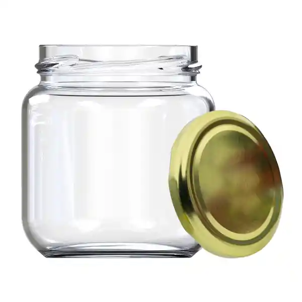 Envase En Vidrio Tipo Compota 229 Ml Con Tapa Metálica