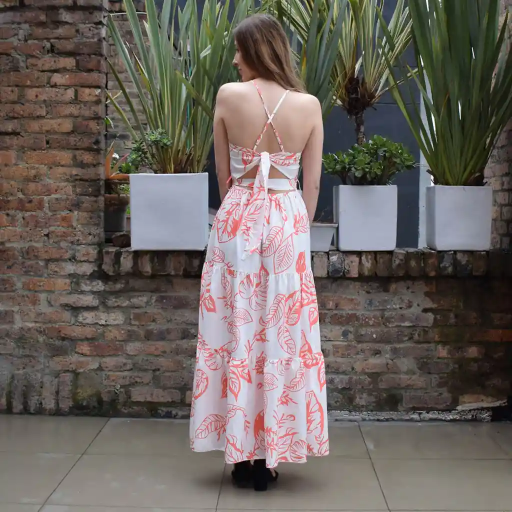 Vestido Verano Cherry Blanco Coral