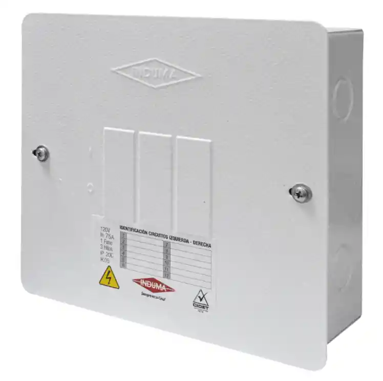 Caja De Breaker Metálica 3 Circuitos Certificada Induma