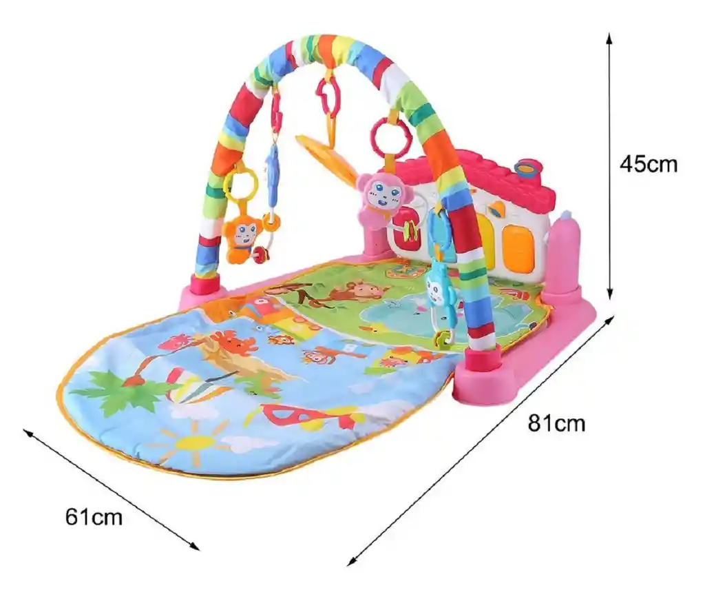 Gimnasio Bebe Musical Tapete Piano Unisex Oferta Didáctico Boogy Rosado