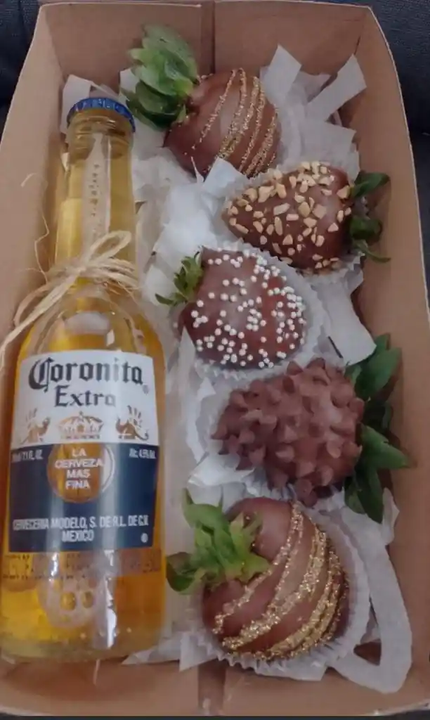 Caja Fresas Cervezas Feliz Dia Padre Cumpleaños Amor Mio