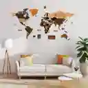 Mademap - Mapamundi De Madera Para Instalar En Pared - Premium (con Relieve 3d Y Colores)