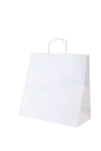 Bolsa Blanca Grande Con Manigueta 39 X 33 X 17 Cm - Paquete X 50 Unidades