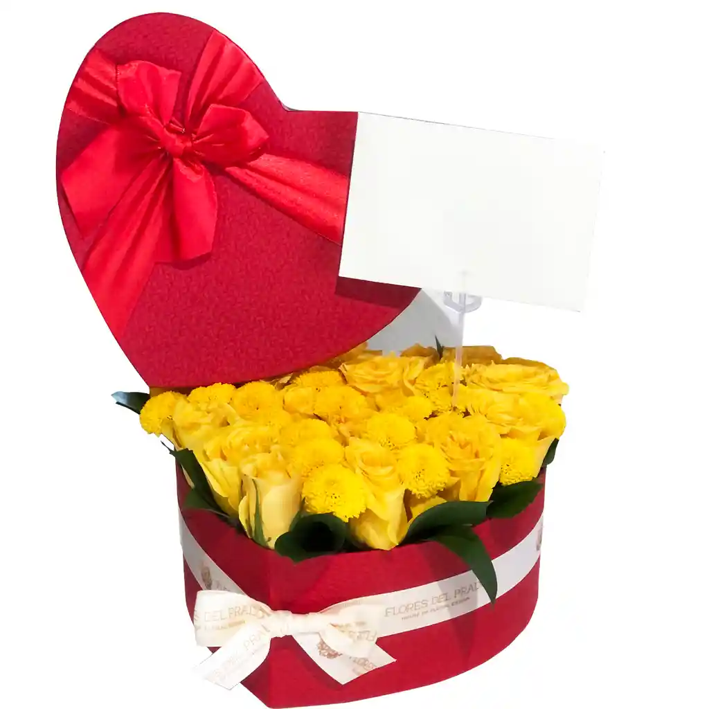 Caja Decorada En Rosas Amarillas Y Pinoquios Amarillos