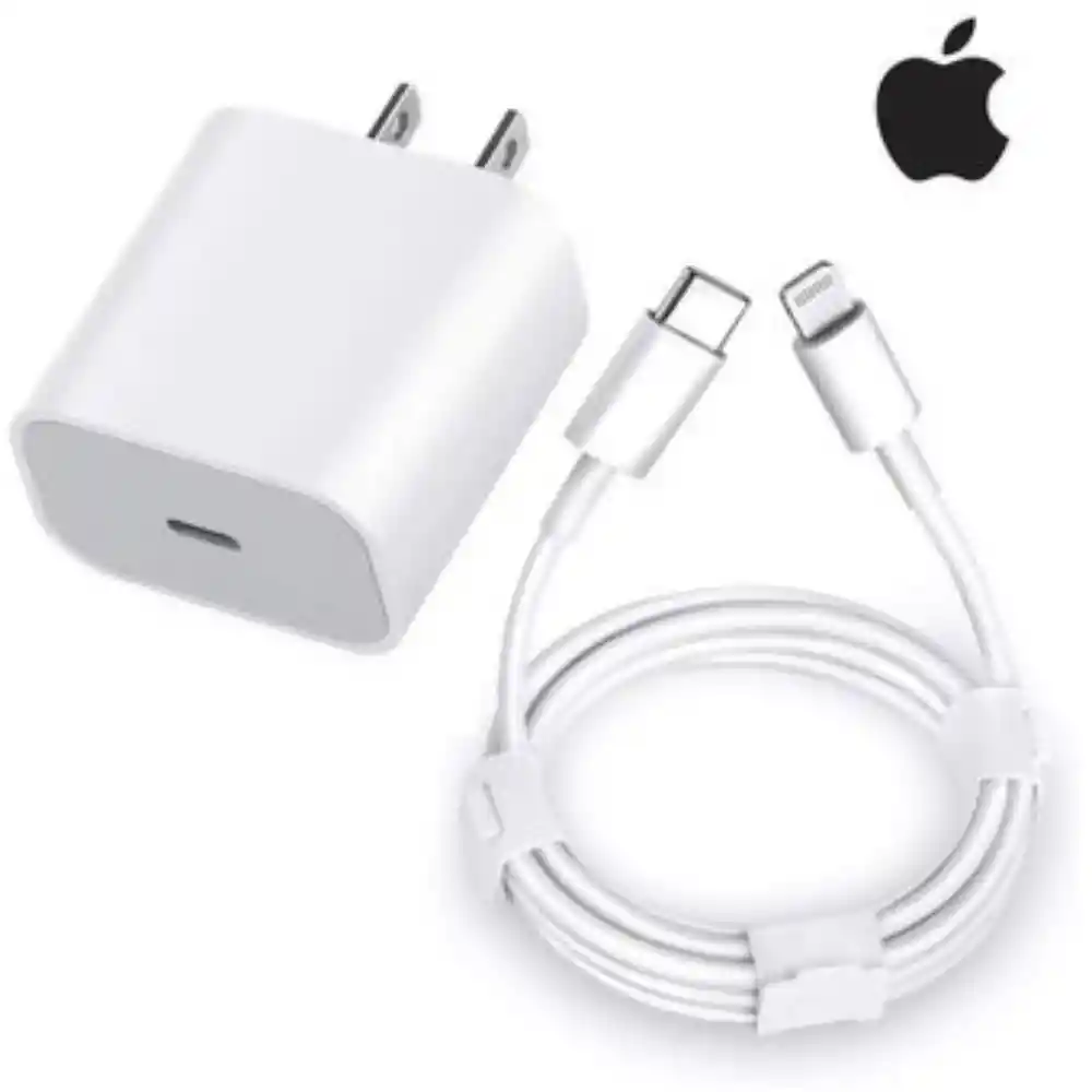 Cargador Iphone Tipo C 20w + Cable Tipo C Lightning