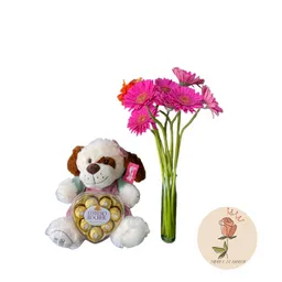 Gerberas, Chocolates Y Peluche