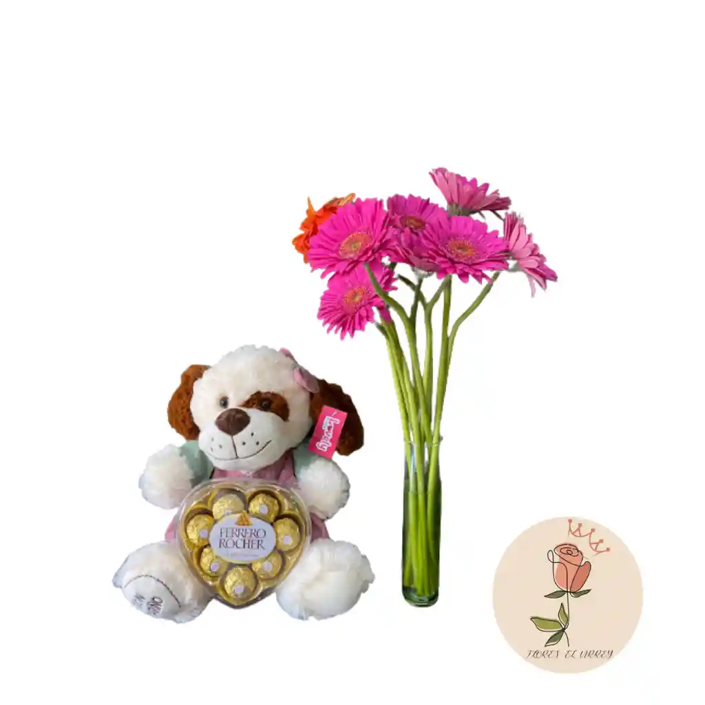 Gerberas, Chocolates Y Peluche