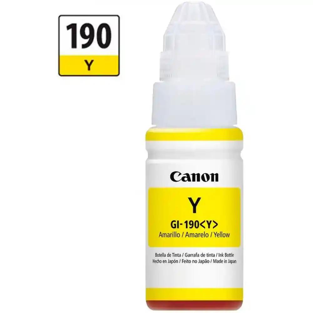 Tinta Canon 190 Amarillo Para Impresoras G2100 G3100 G3101 G4100