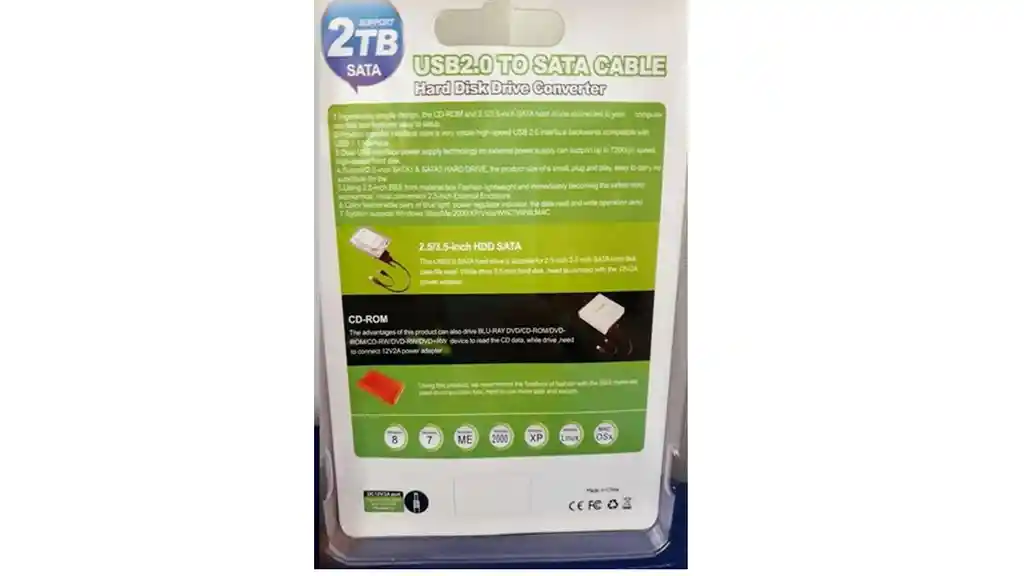 Cable Sata A Usb 2.0 Para Disco Duro