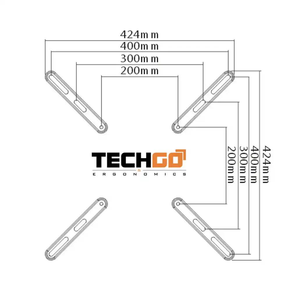 Kit 4 Adaptadores Extensión Vesa Soportes Tv, Techgo Spa-03