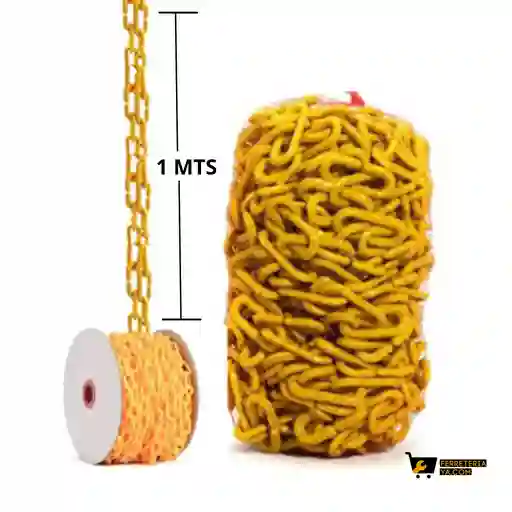 Cadena Plastica Amarilla Eslabonada 8mm Multiusos 1 Mts